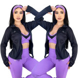 Quick drying stand up collar hollowed out mesh breathable sports sunscreen long sleeved jacket