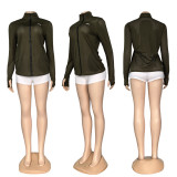 Quick drying stand up collar hollowed out mesh breathable sports sunscreen long sleeved jacket