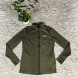 Quick drying stand up collar hollowed out mesh breathable sports sunscreen long sleeved jacket