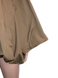 European and American style spicy girl loose cut khaki trench coat, lazy street style zipper jacket