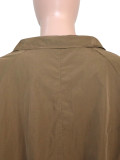 European and American style spicy girl loose cut khaki trench coat, lazy street style zipper jacket
