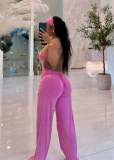Naked hollow back tight fitting jumpsuit, hip lifting and fitness jumpsuit