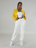 Fashion baseball suit set with spliced single breasted two-piece set