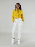 Fashion baseball suit set with spliced single breasted two-piece set