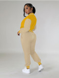 Fashion baseball suit set with spliced single breasted two-piece set
