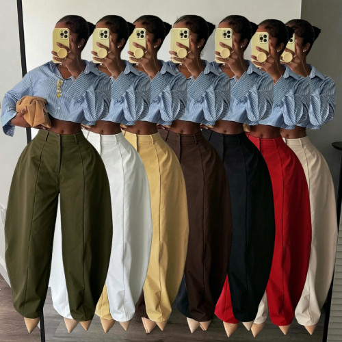 European and American commuting casual pants with loose silhouette