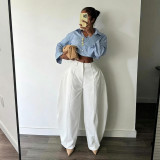 European and American commuting casual pants with loose silhouette