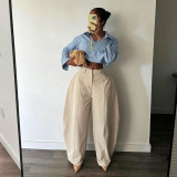 European and American commuting casual pants with loose silhouette