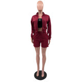 Fashionable and casual cotton set with embroidered elegance, trendy, high-quality, and a three-piece ensemble