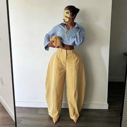 European and American commuting casual pants with loose silhouette
