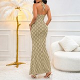 Digital Print V-neck Dress