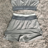 ALOYoga vest short skirt set, fitness running exercise tennis yoga suit two-piece set