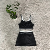 ALOYoga vest short skirt set, fitness running exercise tennis yoga suit two-piece set