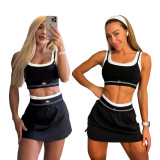 ALOYoga vest short skirt set, fitness running exercise tennis yoga suit two-piece set