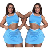 ALOYoga vest short skirt set, fitness running exercise tennis yoga suit two-piece set