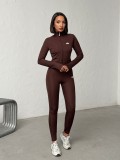 Naked slimming yoga suit three piece set, high elasticity slimming running exercise set (including chest cushion)