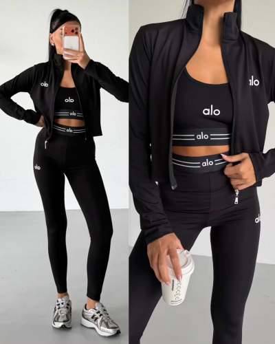 Naked slimming yoga suit three piece set, high elasticity slimming running exercise set (including chest cushion)