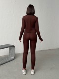 Naked slimming yoga suit three piece set, high elasticity slimming running exercise set (including chest cushion)