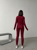 Naked slimming yoga suit three piece set, high elasticity slimming running exercise set (including chest cushion)