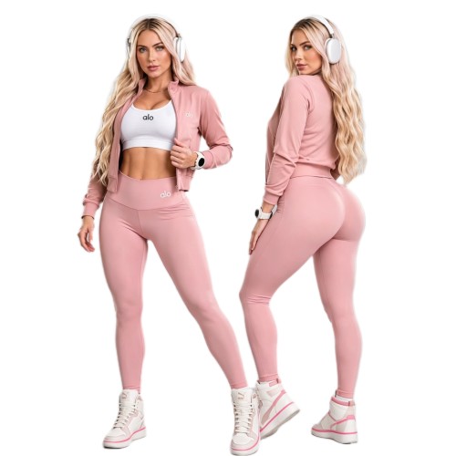 Three piece set of embroidered yoga clothes for casual sports, sweat absorption and moisture removal