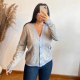 Autumn and winter fashionable simple pocket single breasted temperament commuter women's sweater
