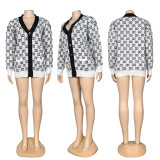 Autumn and winter fashionable simple pocket single breasted temperament commuter women's sweater