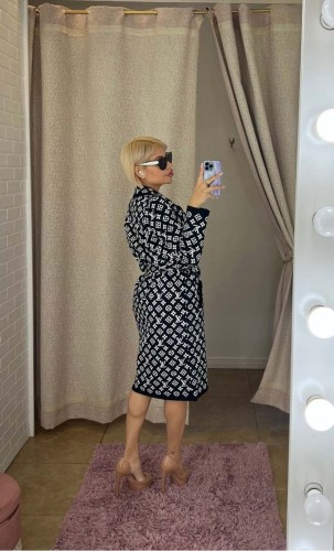 Autumn and winter fashion long knitted outerwear, fashionable temperament, slimming, knitted long sweater dress