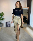 Summer Fashion Sports Short Tops + Mid Skirts Two-piece Set