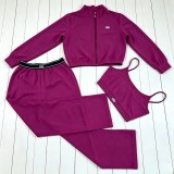 Autumn and winter new fashion temperament set, casual embroidered vest, wide leg three piece set