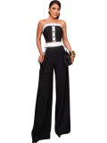 Fashion strapless striped pants set