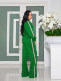 Ladies' personalized two-piece casual splicing color blocking fashion set