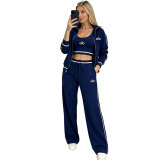 Autumn and winter new products, fashionable temperament, casual cotton set, sports loose three piece set