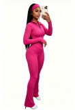 Sports and casual women's sexy tight fitting long sleeved micro trumpet three piece set