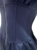Autumn and Winter Zipper High Collar Adjustable Wide Leg Waist Casual jumpsuit