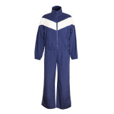 Leisure sports set zipper cardigan elastic waistband pants two-piece set