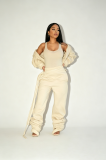 Autumn and winter irregular strap and velvet casual women's suit