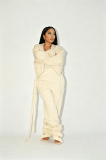Autumn and winter irregular strap and velvet casual women's suit