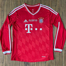 2013 Bayern Home Long Sleeve Retro Soccer Jersey (长袖)(胸前决赛字)