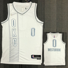 21-22 OKC WESTBROOK #0 White City Edition Top Quality Hot Pressing NBA Jersey