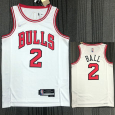 21-22 Bulls BALL #2 White 75th Anniversary Top Quality Hot Pressing NBA Jersey