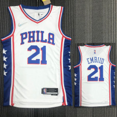 21-22 76ERS EMBIID #21 White 75th Anniversary Top Quality Hot Pressing NBA Jersey