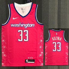 21-22 Wizards KUZMA #33 Pink Red City Edition Top Quality Hot Pressing NBA Jersey