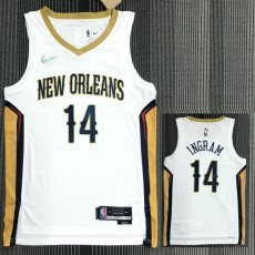 21-22 Pelicans INGRAM #14 White 75th Anniversary Top Quality Hot Pressing NBA Jersey