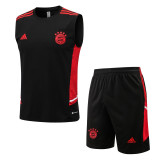22-23 Bayern Black Tank top and shorts suit #D708