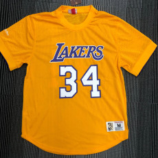 Lakers O'Neal # 34 Yellow MitchellNess Retro Jerseys