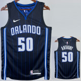 22-23 Magic ANTHONY #50 Black Top Quality Hot Pressing NBA Jersey（黑色条纹）