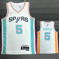 21-22 Sa Spurs MURRAY #5 White City Edition Top Quality Hot Pressing NBA Jersey