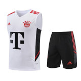 22-23 Bayern White Tank top and shorts suit