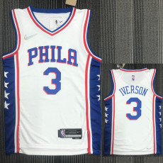 21-22 76ERS IVERSON #3 White 75th Anniversary Top Quality Hot Pressing NBA Jersey