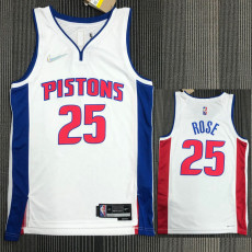 21-22 Pistons ROSE #25 White 75th Anniversary Top Quality Hot Pressing NBA Jersey
